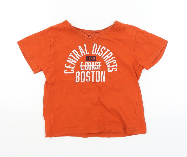 Primark Boys Orange Basic T-Shirt Size 3-4 Years - Boston