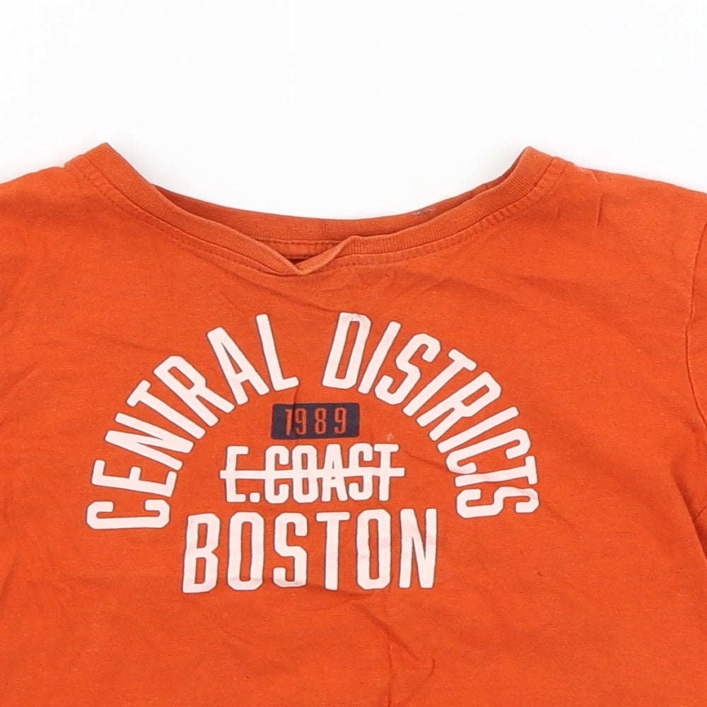Primark Boys Orange   Basic T-Shirt Size 3-4 Years  - Boston