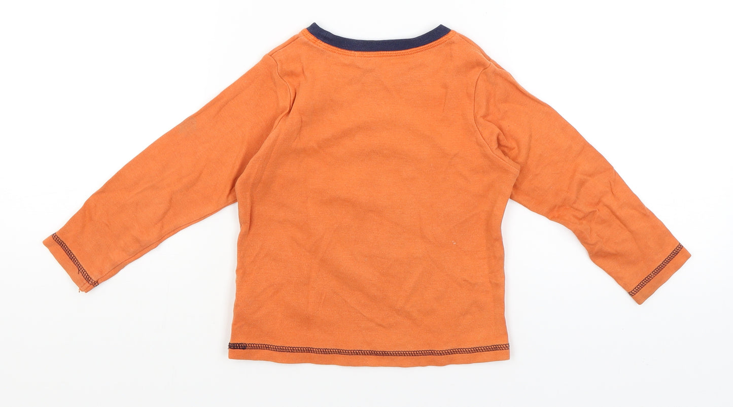 George Boys Orange   Basic T-Shirt Size 2-3 Years  - Bear