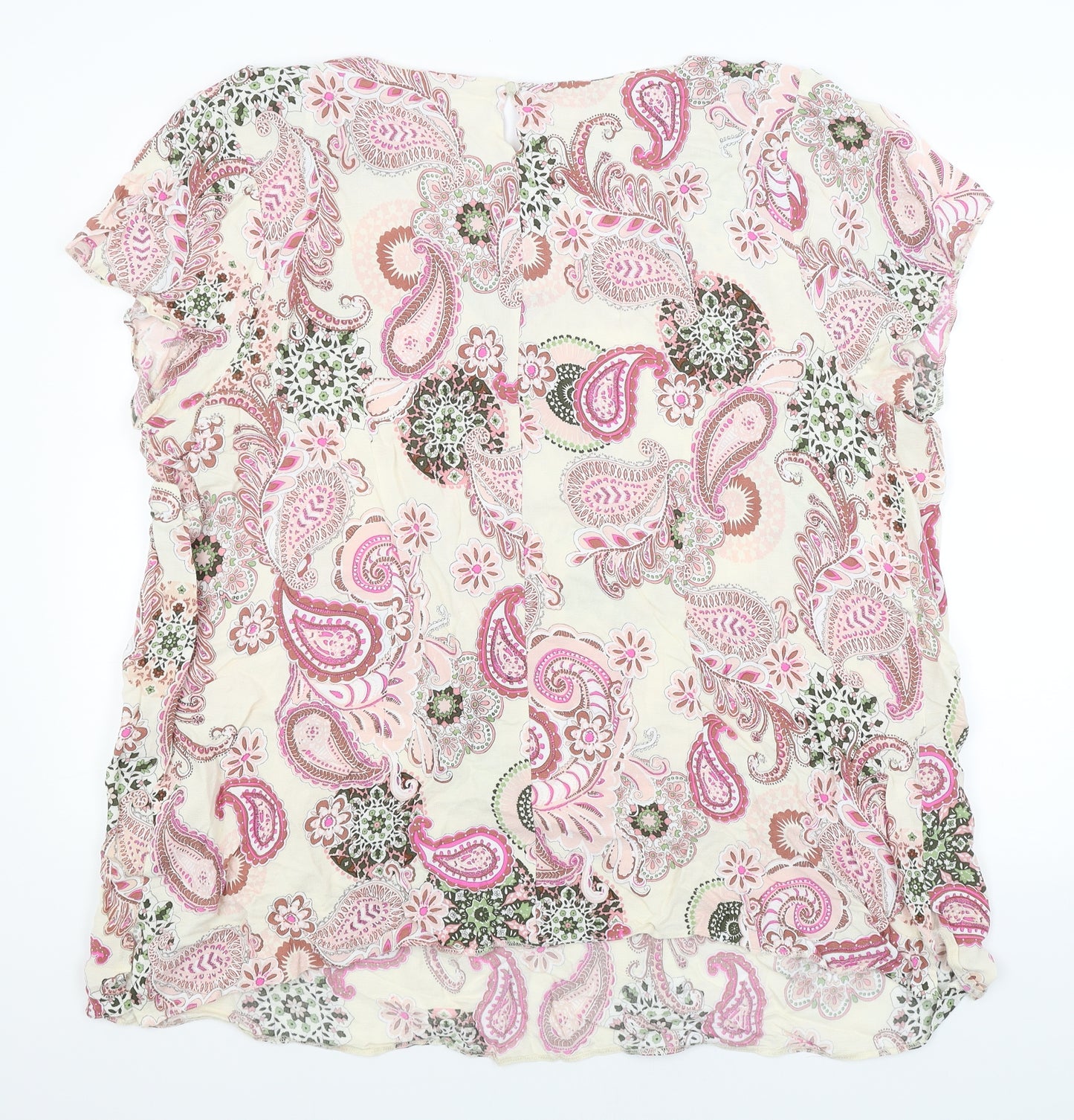 Evans Womens Ivory Floral  Basic T-Shirt Size 28
