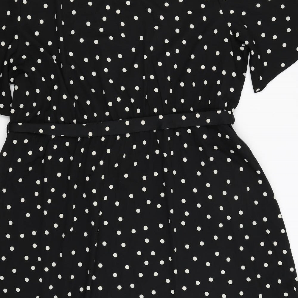 New Look Womens Black Polka Dot  Fit & Flare  Size 28