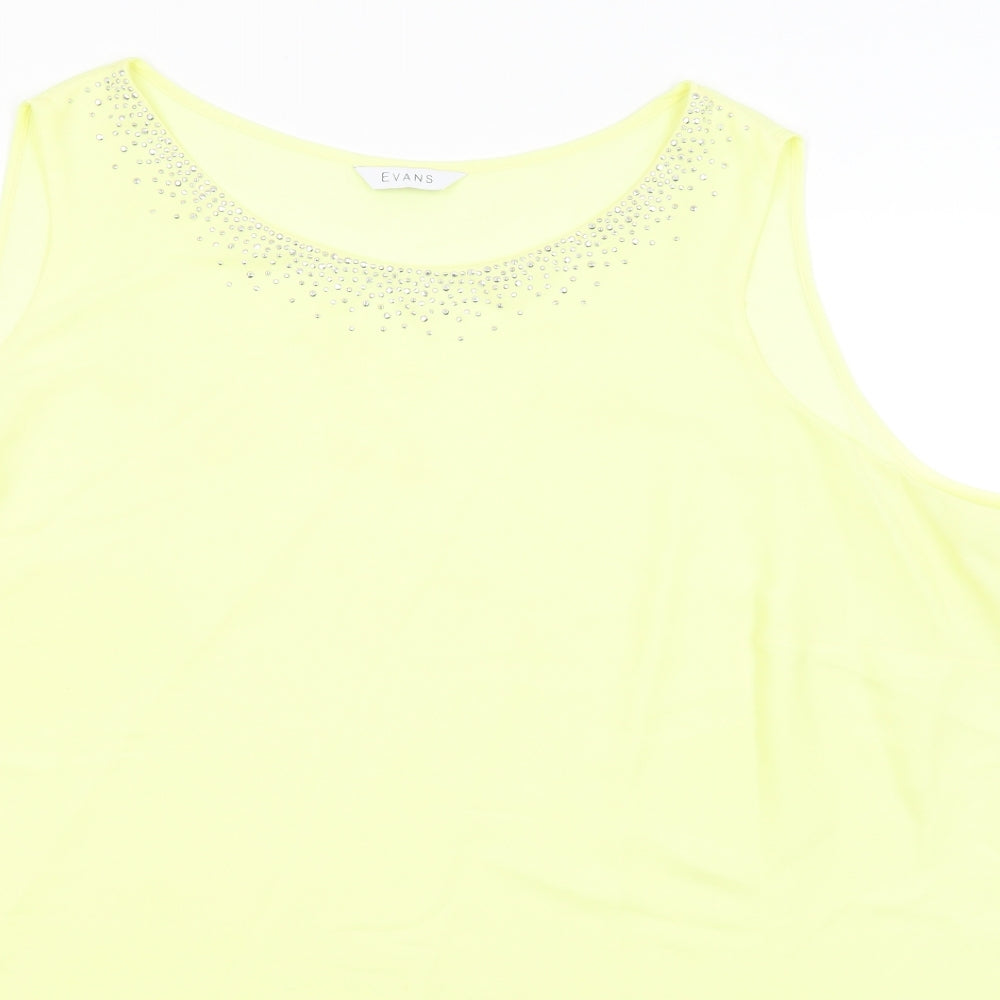 Evans Womens Yellow   Basic Blouse Size 28