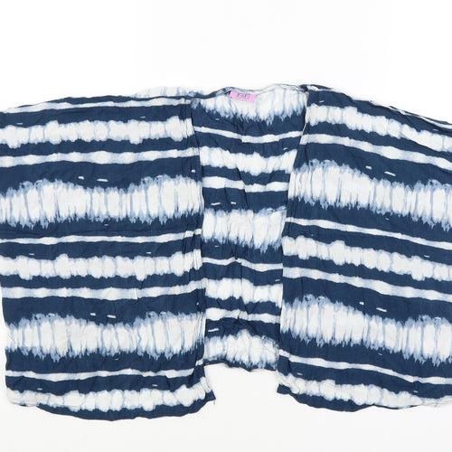 F&F Girls Blue Striped  Wrap Jumper Size 6-7 Years