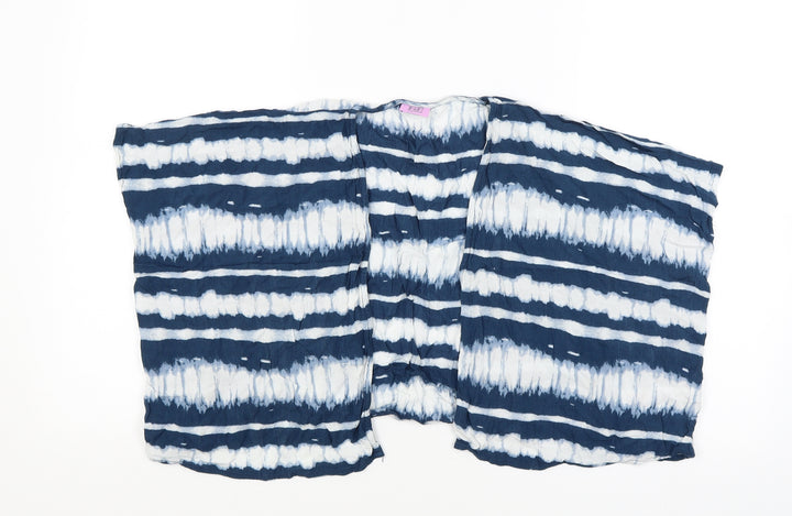 F&F Girls Blue Striped  Wrap Jumper Size 6-7 Years