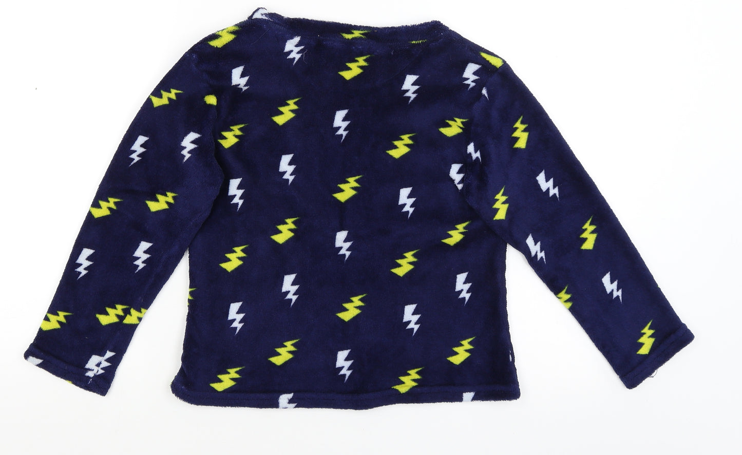 Chill Out Boys Blue Solid   Pyjama Top Size 8-9 Years  - Lightning bolts