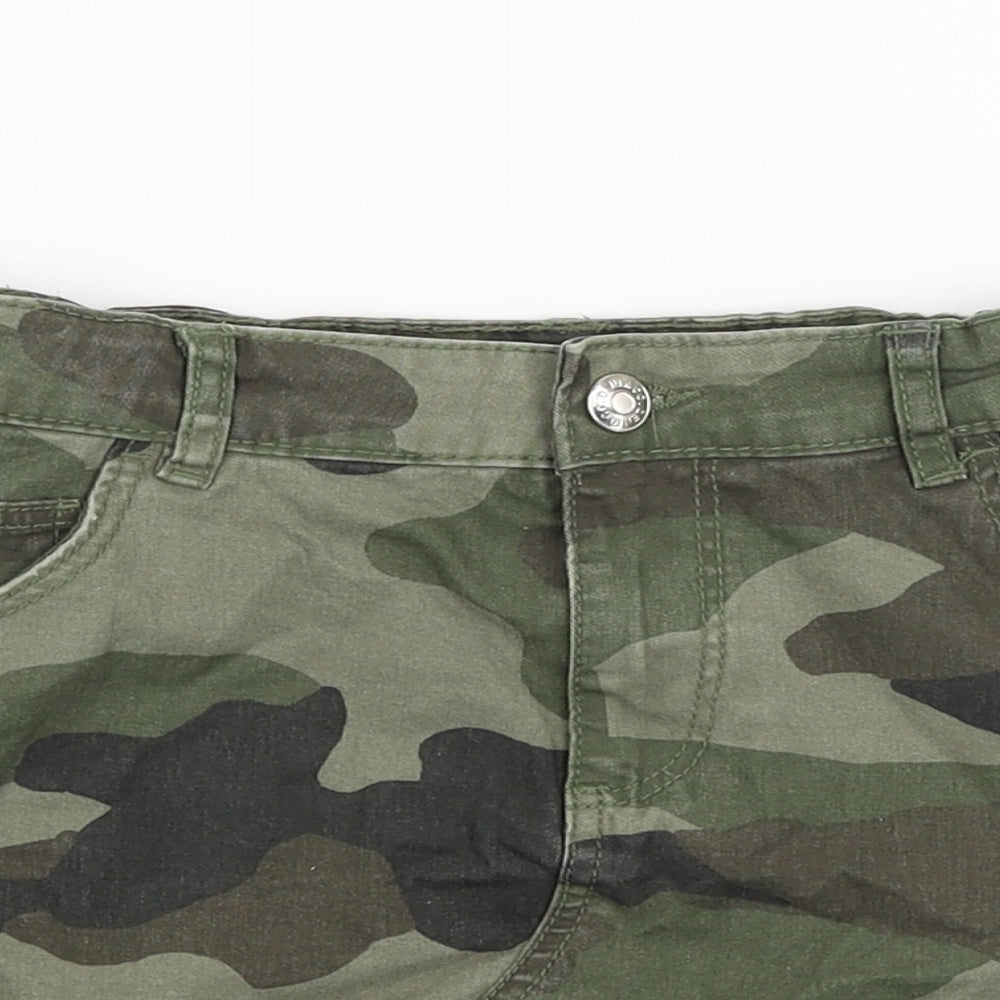 Denim Co Girls Green Camouflage  Mini Skirt Size 8-9 Years