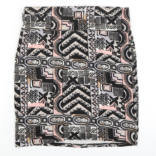 River Island Womens Black Geometric  Straight & Pencil Skirt Size 10