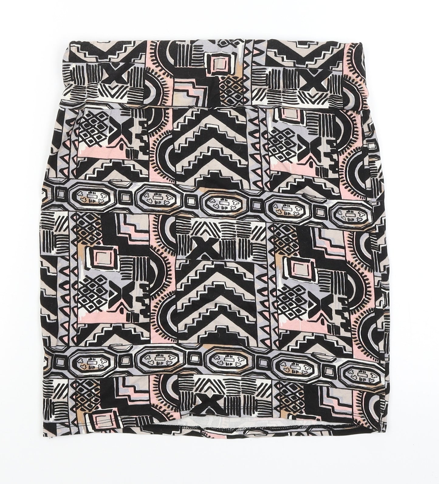 River Island Womens Black Geometric  Straight & Pencil Skirt Size 10