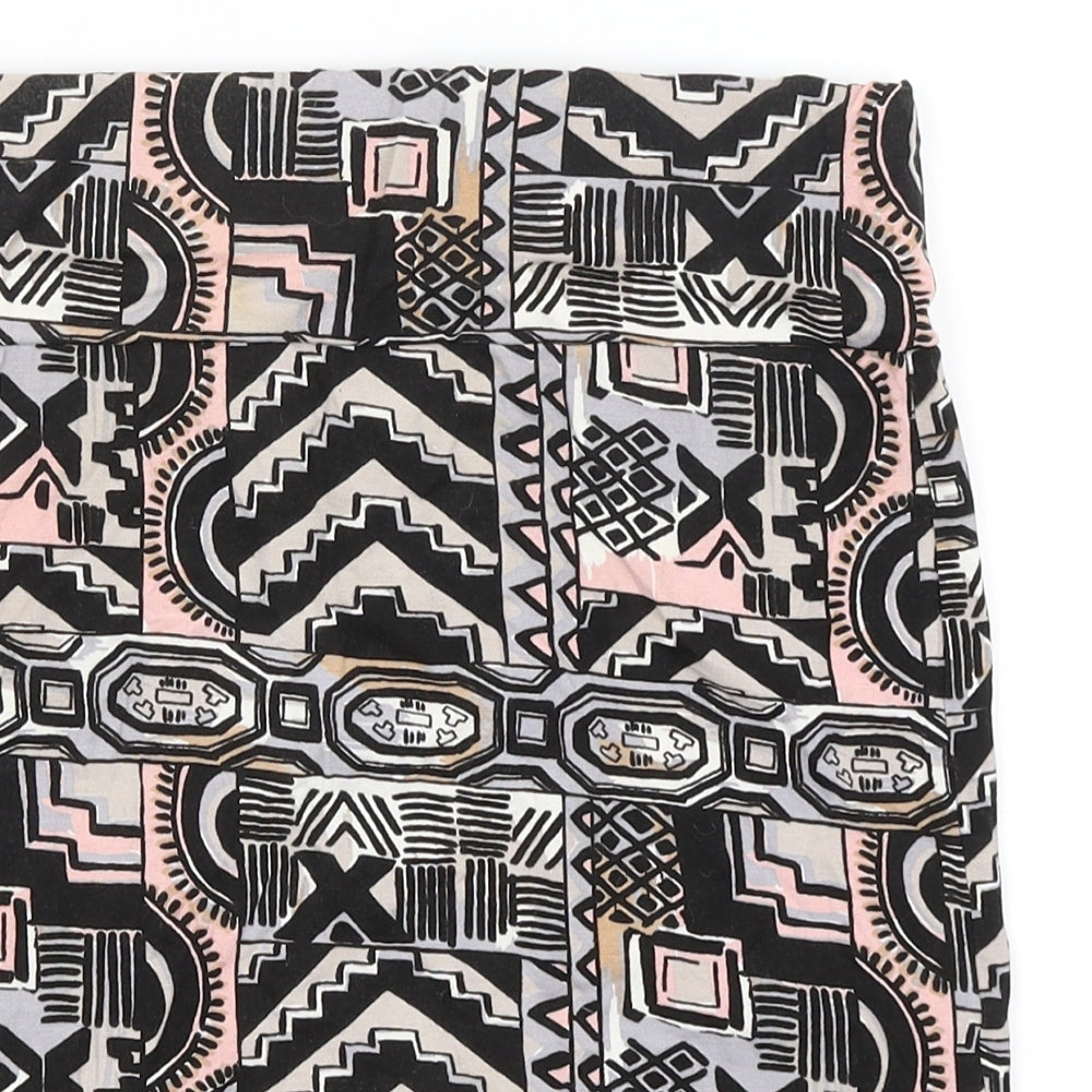 River Island Womens Black Geometric  Straight & Pencil Skirt Size 10