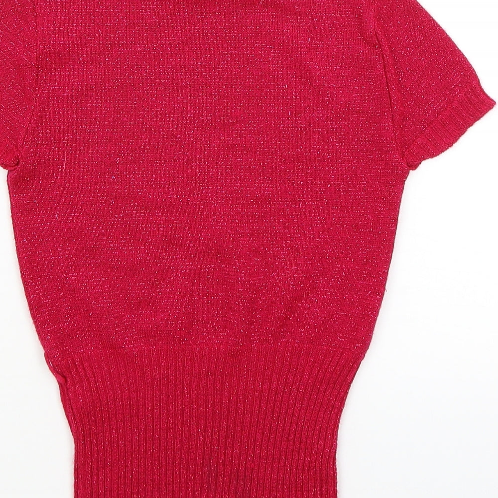 Adam's Girls Pink   Basic T-Shirt Size 9 Years