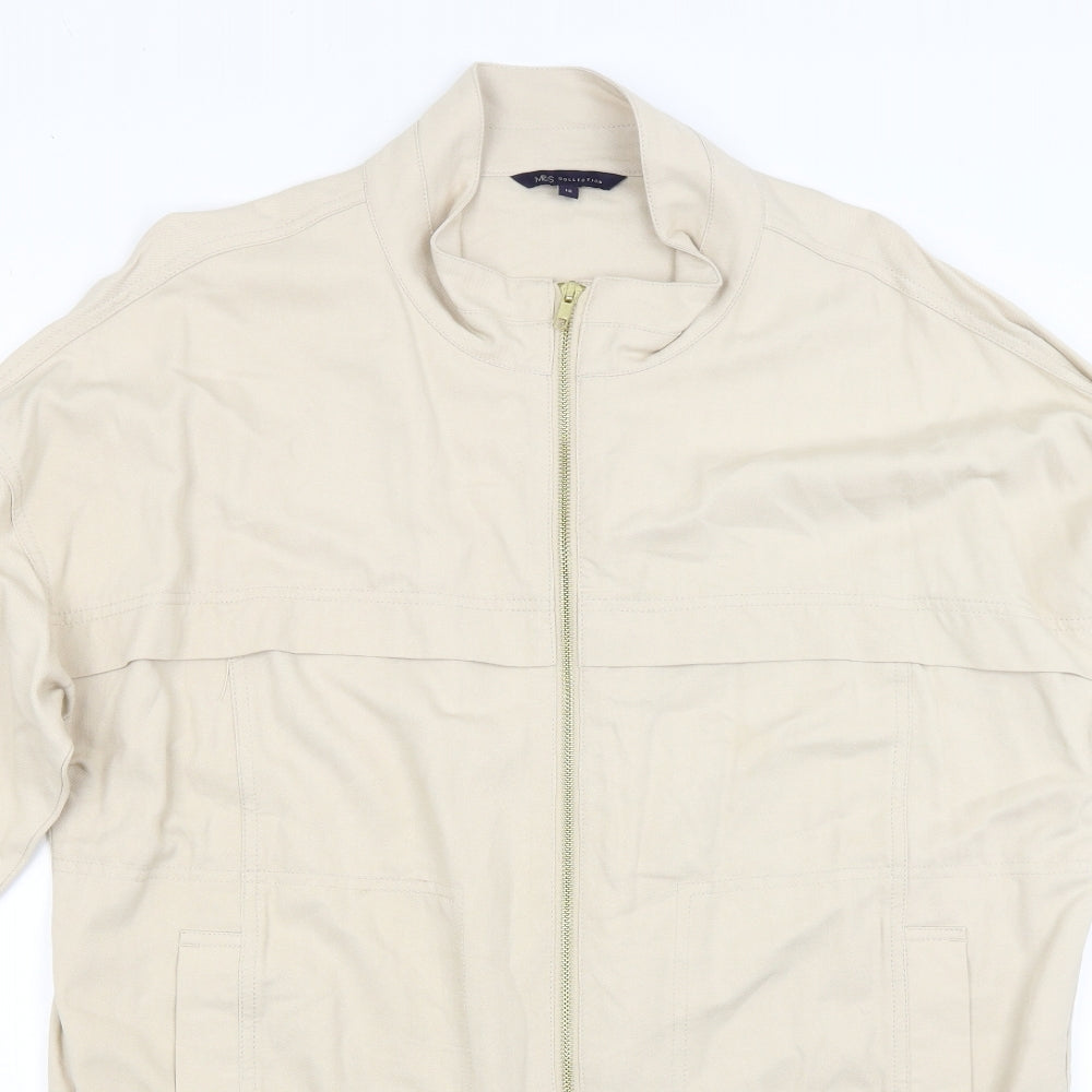 M&S Womens Beige   Overcoat Coat Size 12