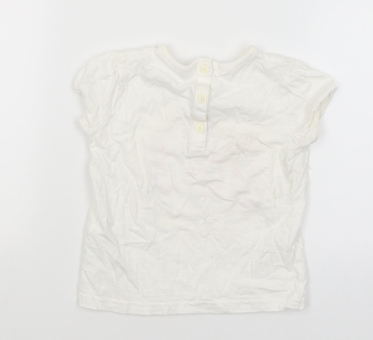 F&F Baby White   Basic T-Shirt Size 12-18 Months  - Feathers