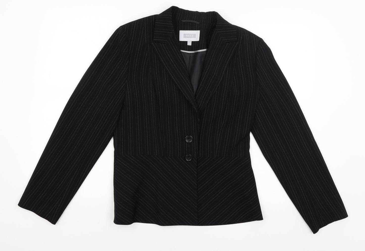 NEXT Womens Black Striped  Jacket Blazer Size 12