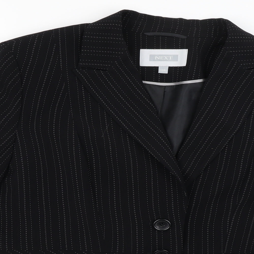 NEXT Womens Black Striped  Jacket Blazer Size 12