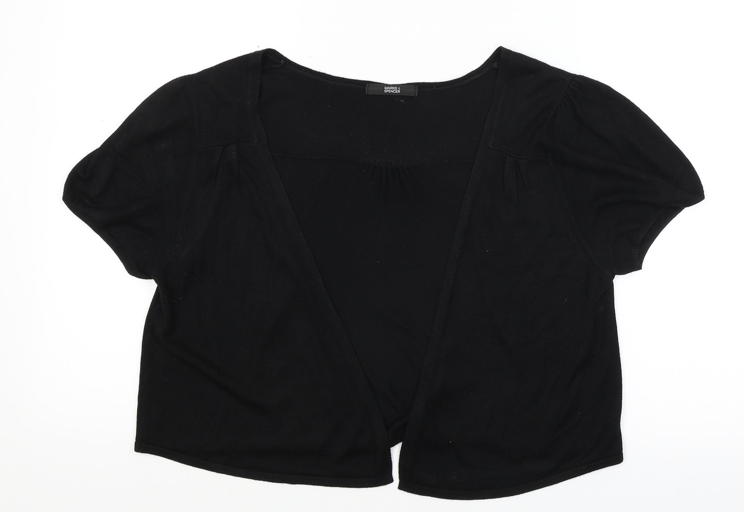 M&S Womens Black   Wrap Jumper Size 14