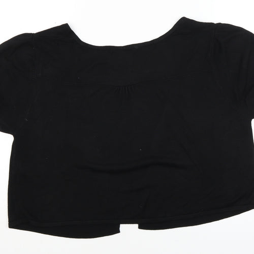M&S Womens Black   Wrap Jumper Size 14