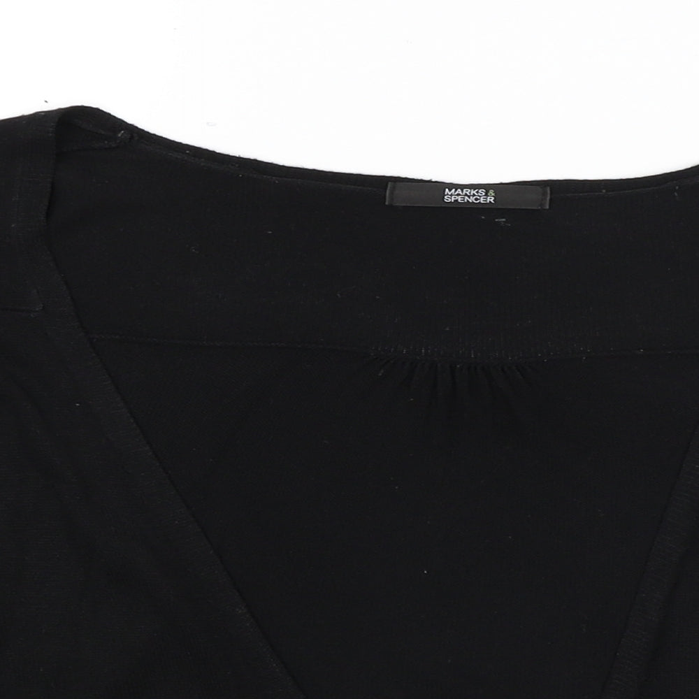 M&S Womens Black   Wrap Jumper Size 14