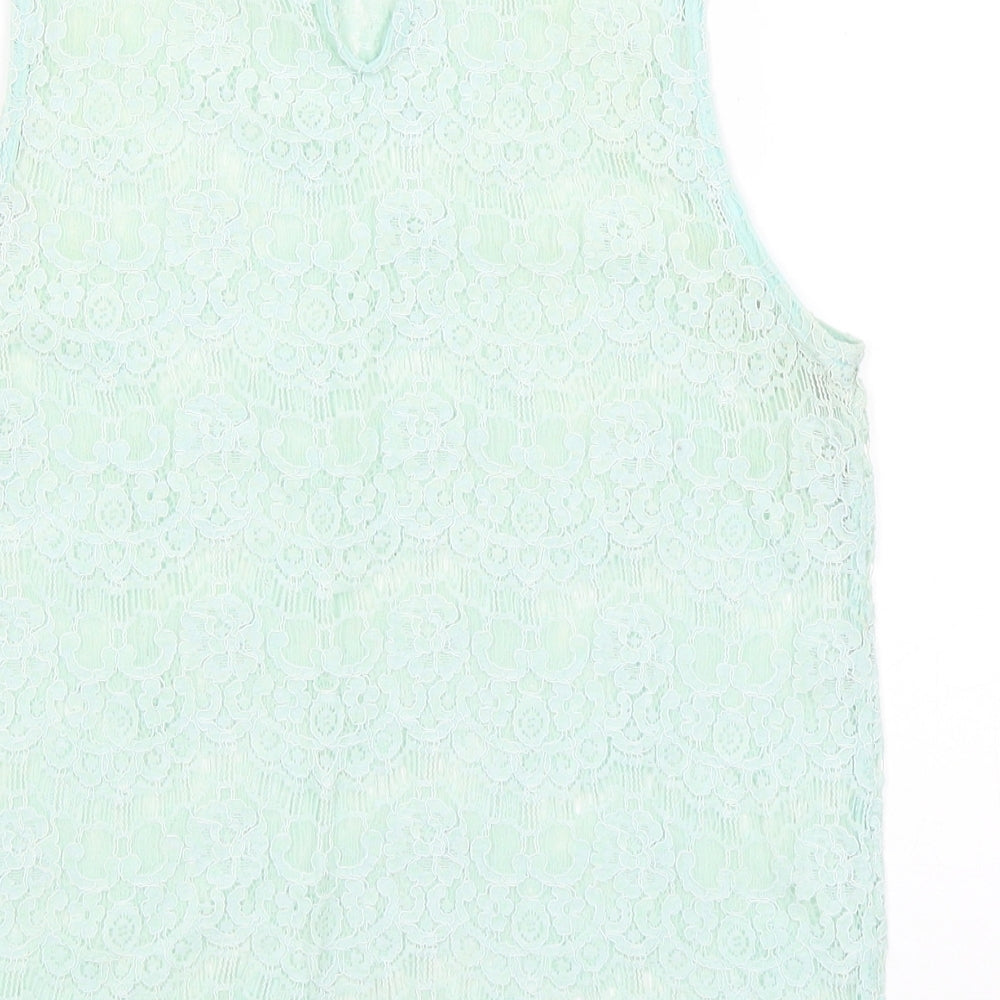 New Look Womens Green Floral  Basic Tank Size 12