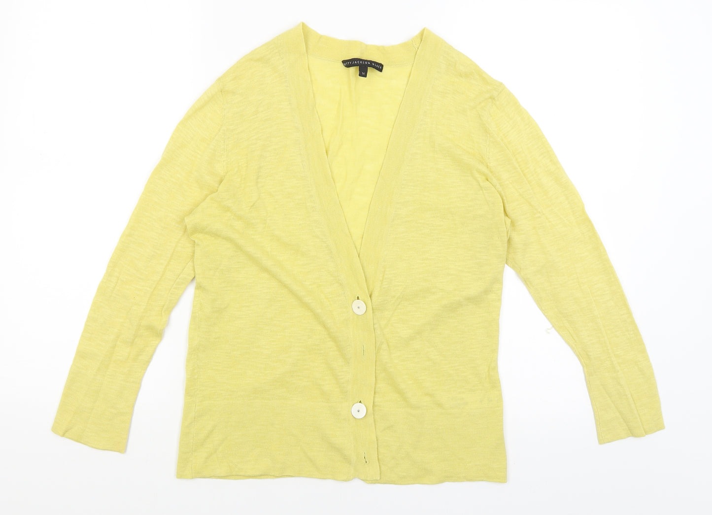 Betty Jackson Black Womens Yellow   Cardigan Jumper Size 12