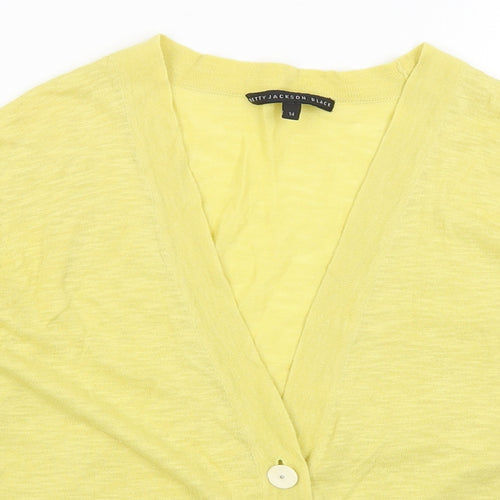 Betty Jackson Black Womens Yellow   Cardigan Jumper Size 12