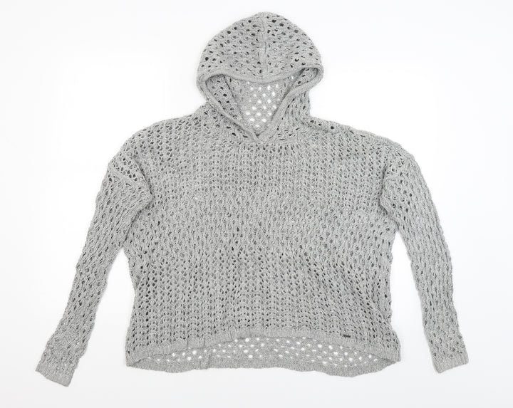 Hollister Womens Grey Pullover Hoodie Size S