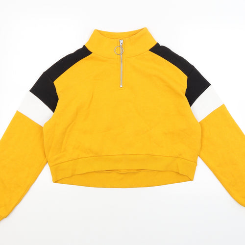 Divided Womens Yellow   Pullover Sweatshirt Size S