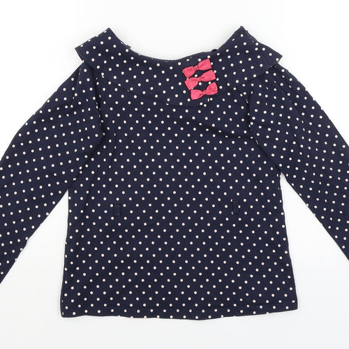 George Girls Blue Polka Dot  Basic T-Shirt Size 8-9 Years