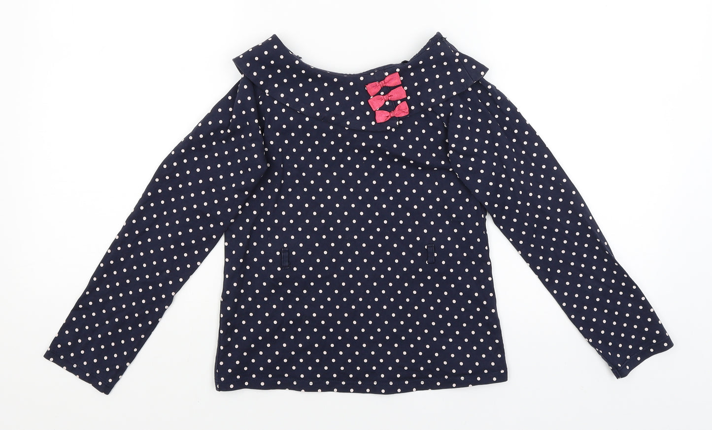 George Girls Blue Polka Dot  Basic T-Shirt Size 8-9 Years