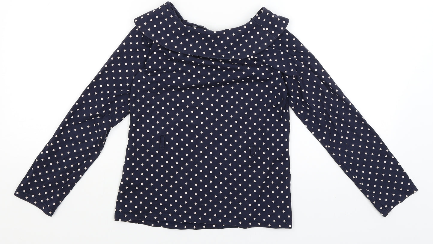 George Girls Blue Polka Dot  Basic T-Shirt Size 8-9 Years