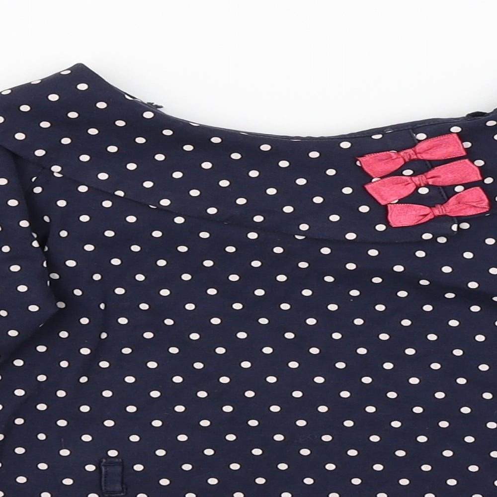 George Girls Blue Polka Dot  Basic T-Shirt Size 8-9 Years