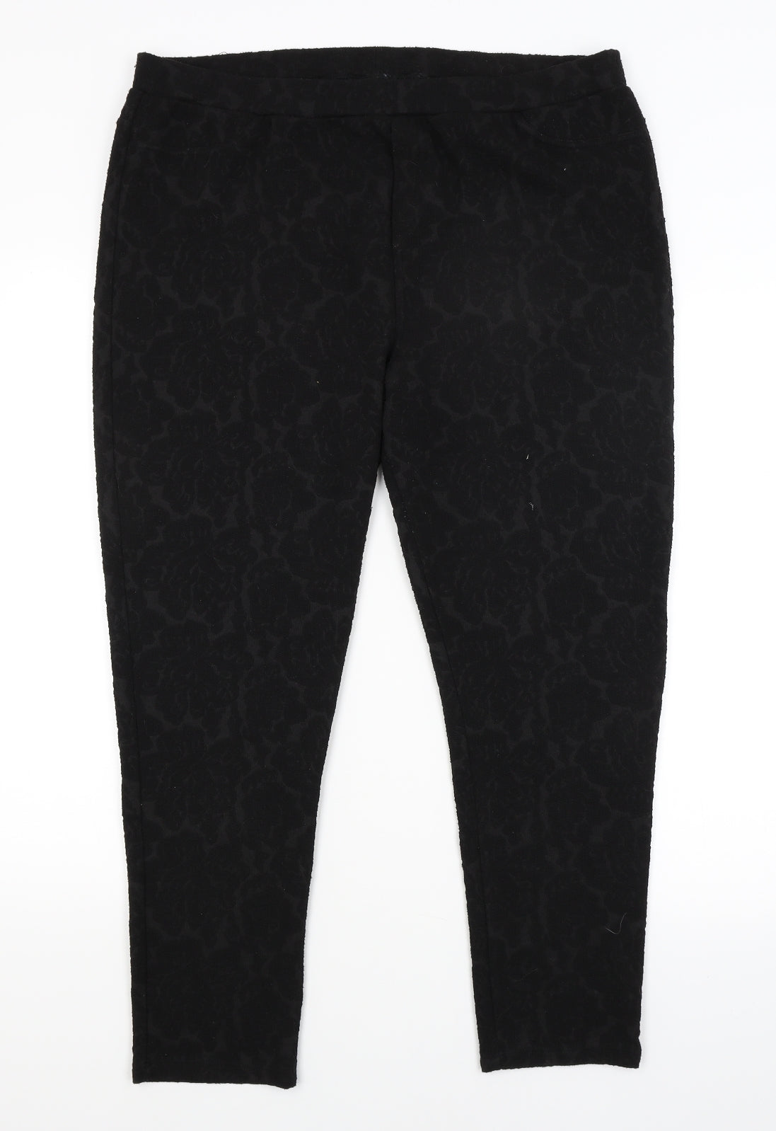 M&Co Womens Black   Capri Trousers Size 20 L25.5 in