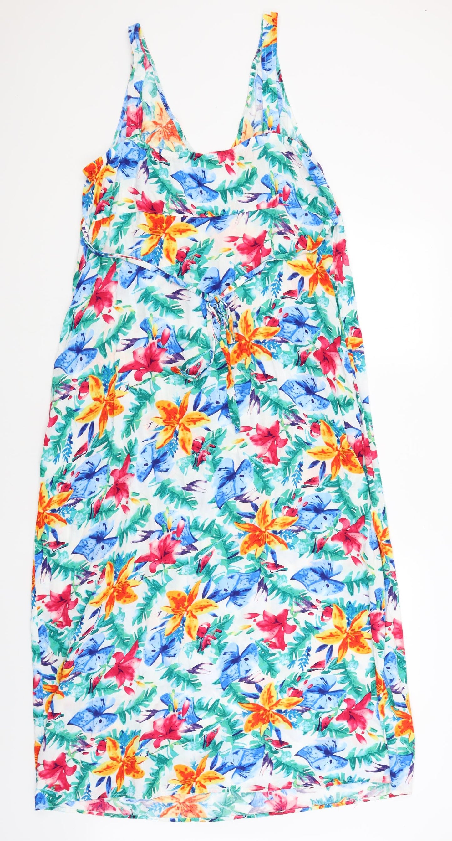 Riviera Womens White Floral  A-Line  Size 20