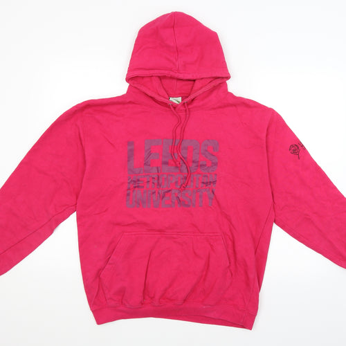 Awdis Womens Pink   Pullover Hoodie Size M  - Leeds University