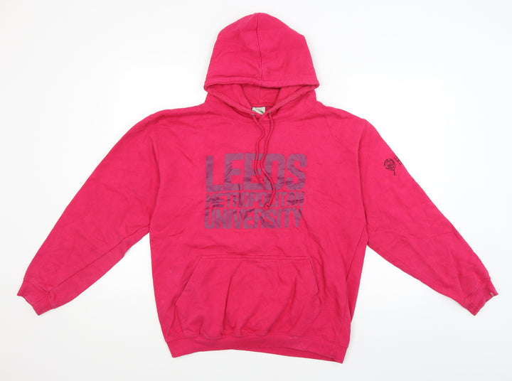 Awdis Womens Pink   Pullover Hoodie Size M  - Leeds University