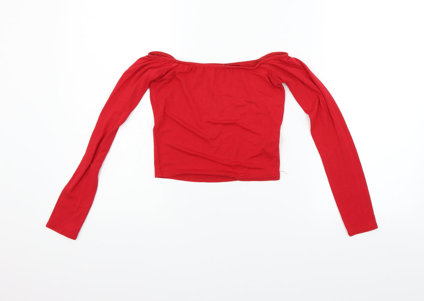 Boohoo Womens Red   Basic Blouse Size 8