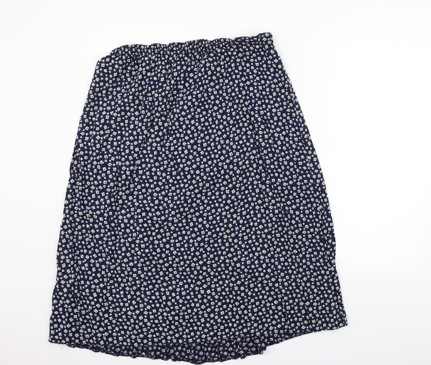 Bonmarché Womens Blue Geometric  Flare Skirt Size 16