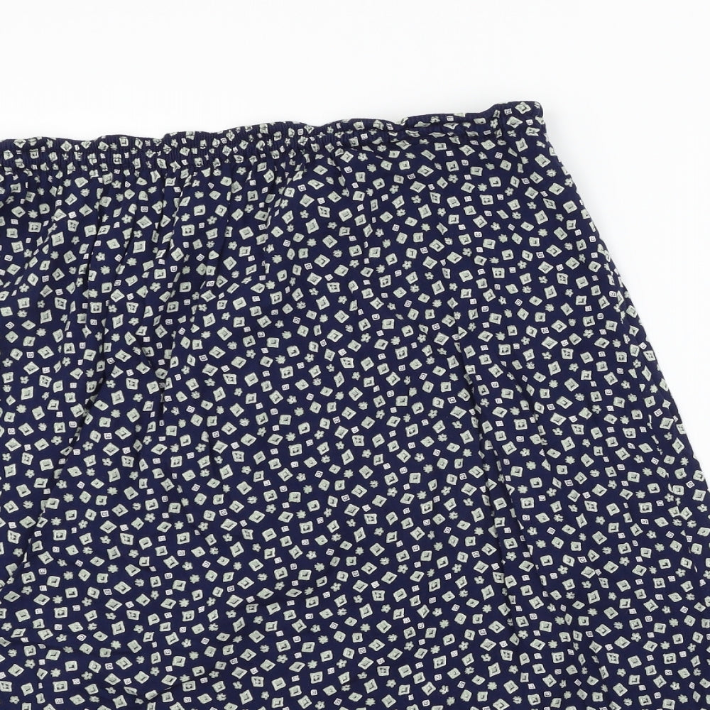 Bonmarché Womens Blue Geometric  Flare Skirt Size 16