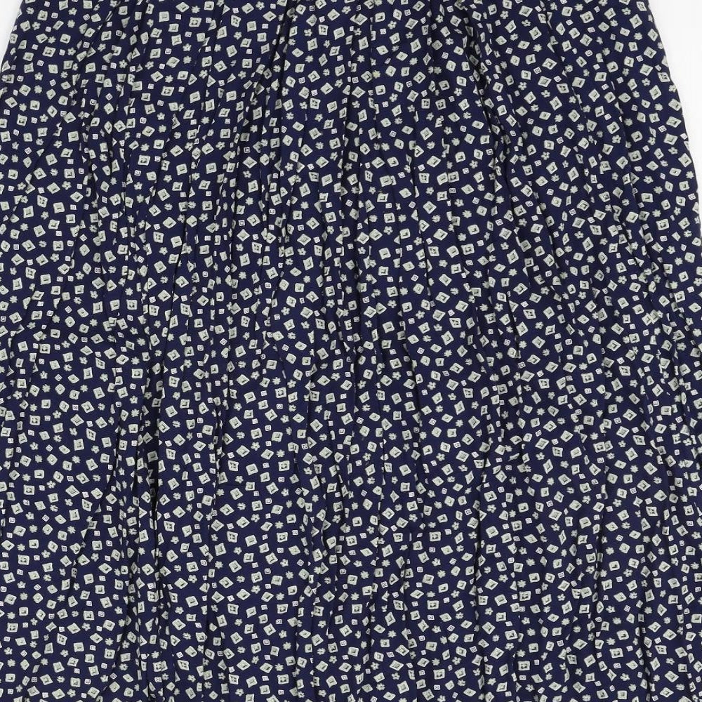 Bonmarché Womens Blue Geometric  Flare Skirt Size 16