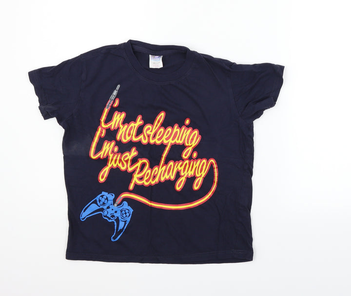 The Pjama Factory Boys Blue Basic T-Shirt Size 11-12 Years