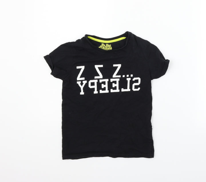 Marks and Spencer Boys Black Basic T-Shirt Size 6-7 Years