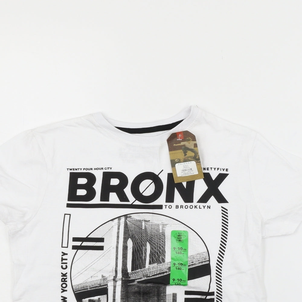 Primark Boys White   Basic Polo Size 9-10 Years