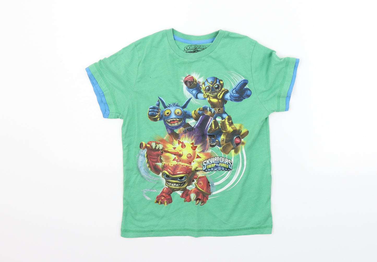 Marks and Spencer Boys Green   Basic T-Shirt Size 7-8 Years  - skylanders