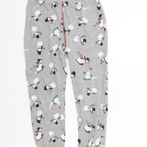 Marks and Spencer Girls Grey Geometric   Pyjama Pants   - snowman