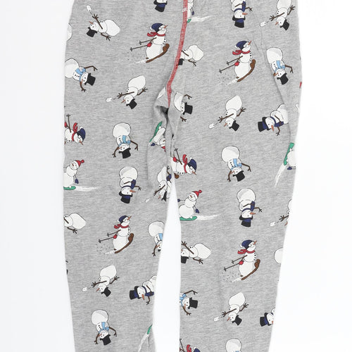 Marks and Spencer Girls Grey Geometric   Pyjama Pants   - snowman