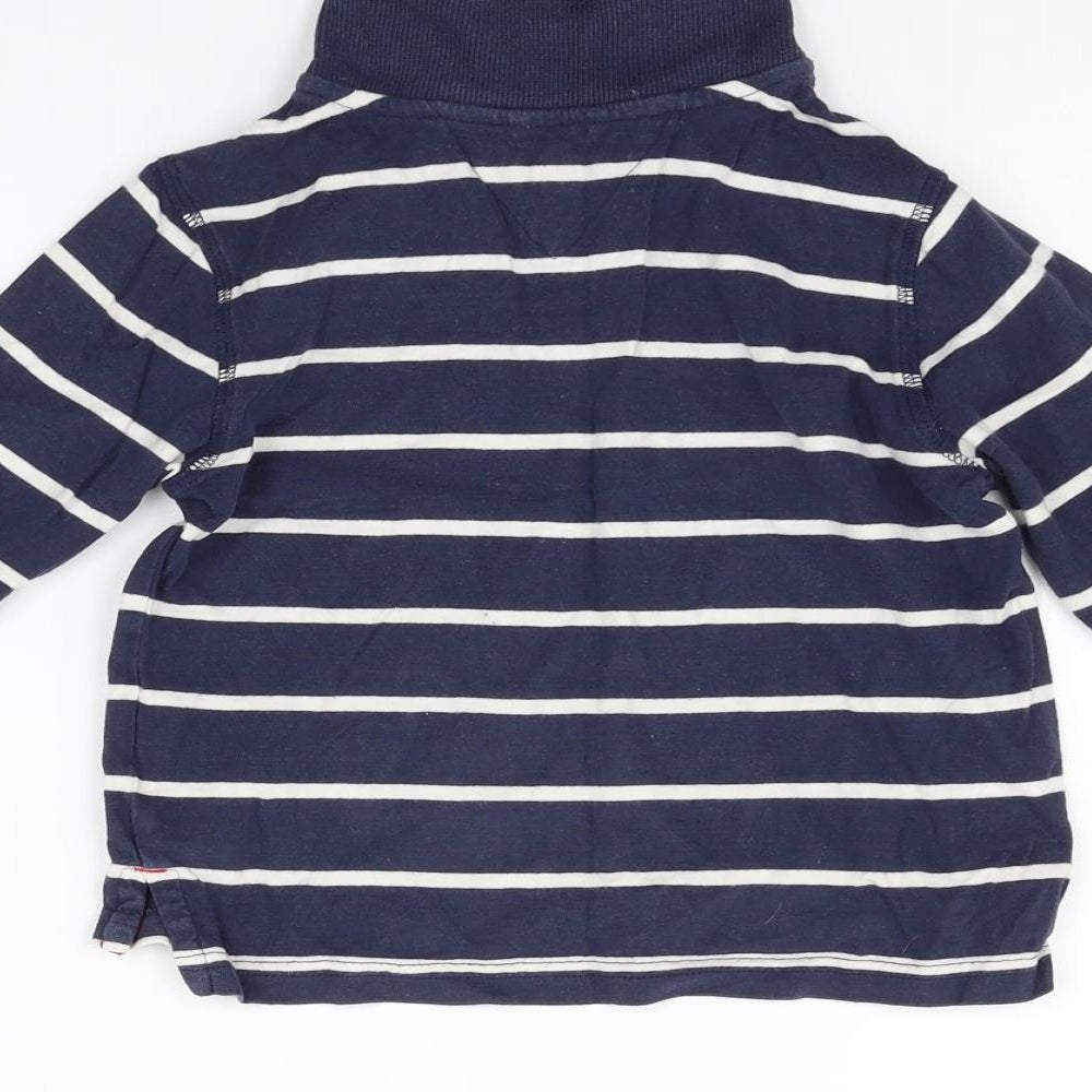 Tommy Hilfiger Boys Blue Spotted  Pullover Jumper Size 3 Years