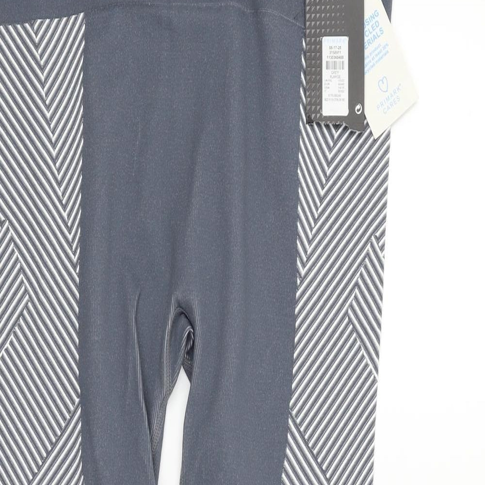 Primark Womens Grey Geometric  Jegging Leggings Size XL L24 in