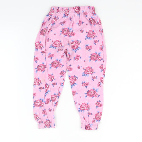 Mini Vanilla Girls Pink Geometric  Jogger Trousers Size 2-3 Years