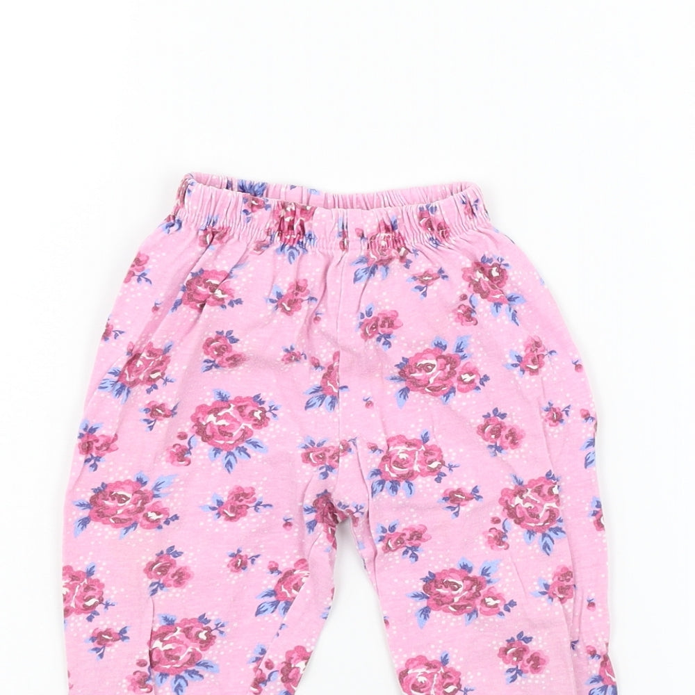 Mini Vanilla Girls Pink Geometric  Jogger Trousers Size 2-3 Years