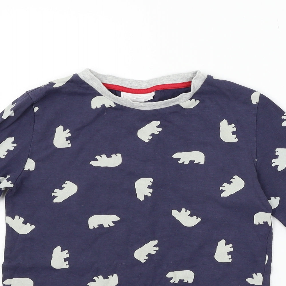 the little white company Boys Blue Geometric   Pyjama Top Size 9-10 Years