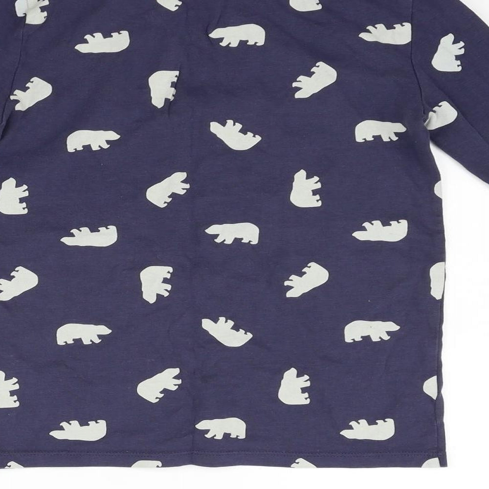the little white company Boys Blue Geometric   Pyjama Top Size 9-10 Years